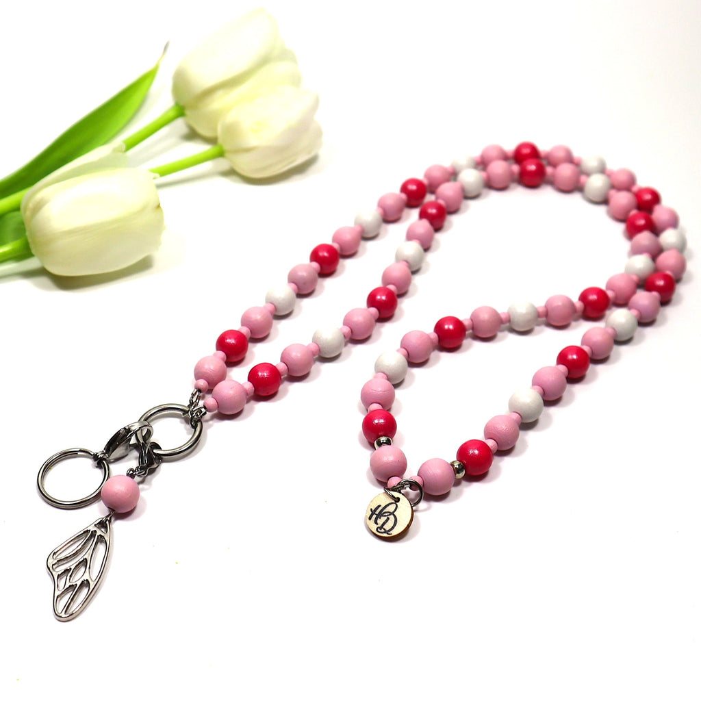 Karkki-avainnauha puuhelmistä – ekologinen avainkaulanauha