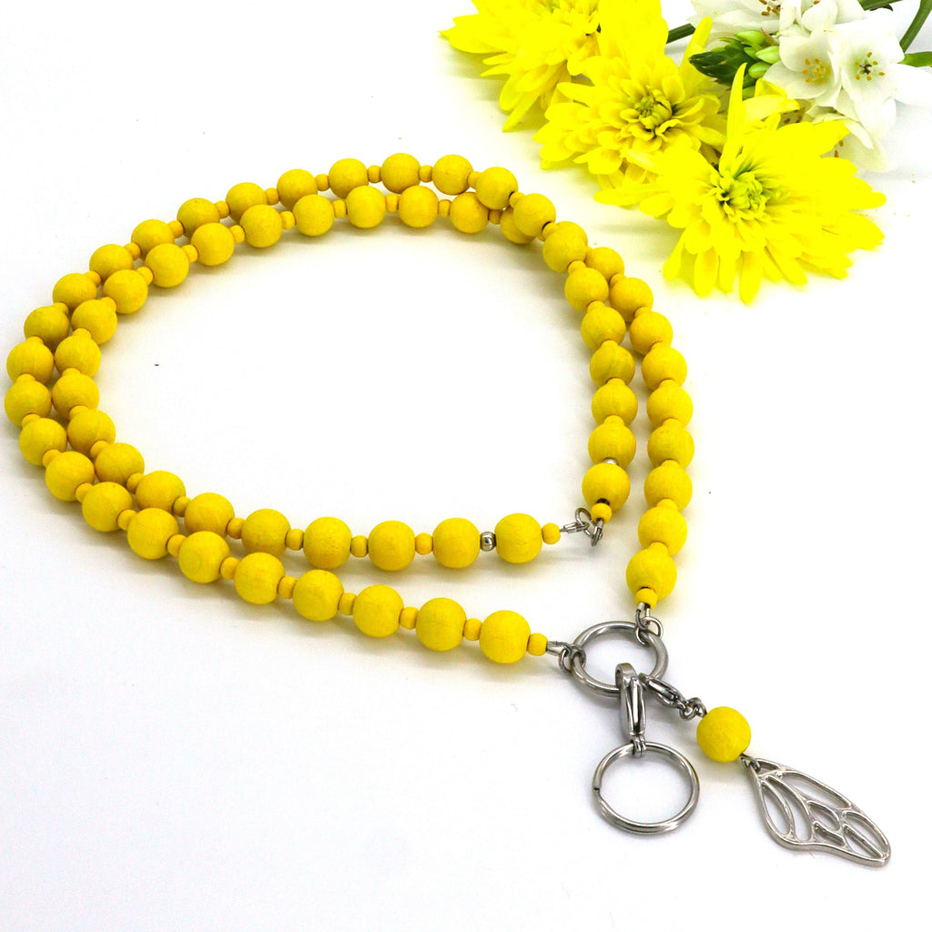 Sitruuna-avainnauha puuhelmistä – suomalaista käsityötä