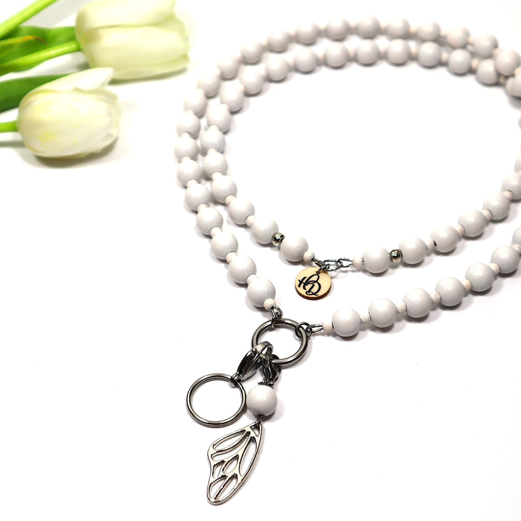 Valkoinen Vanilja-avainnauha – ekologinen avainkaulanauha