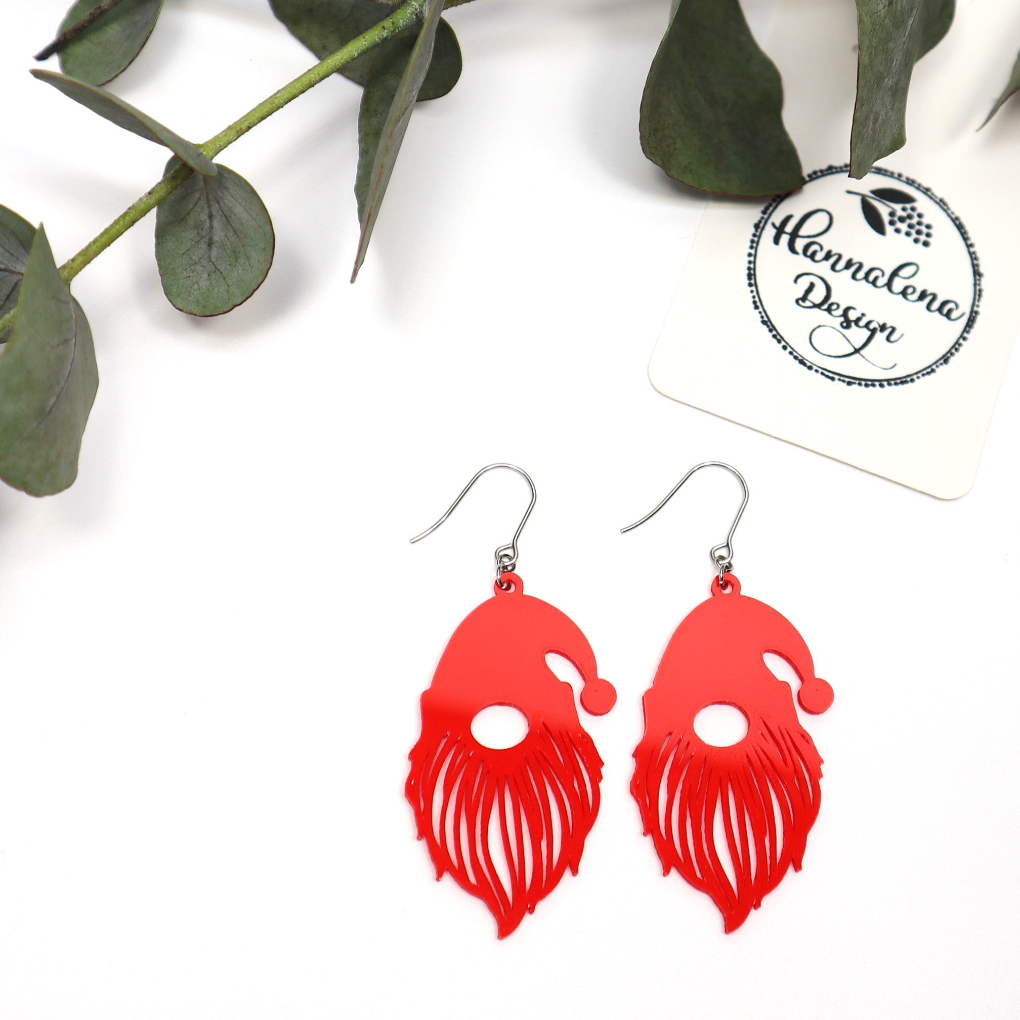 Punaiset Noel-korvakorut koukuilla – suomalaiset design-korvikset