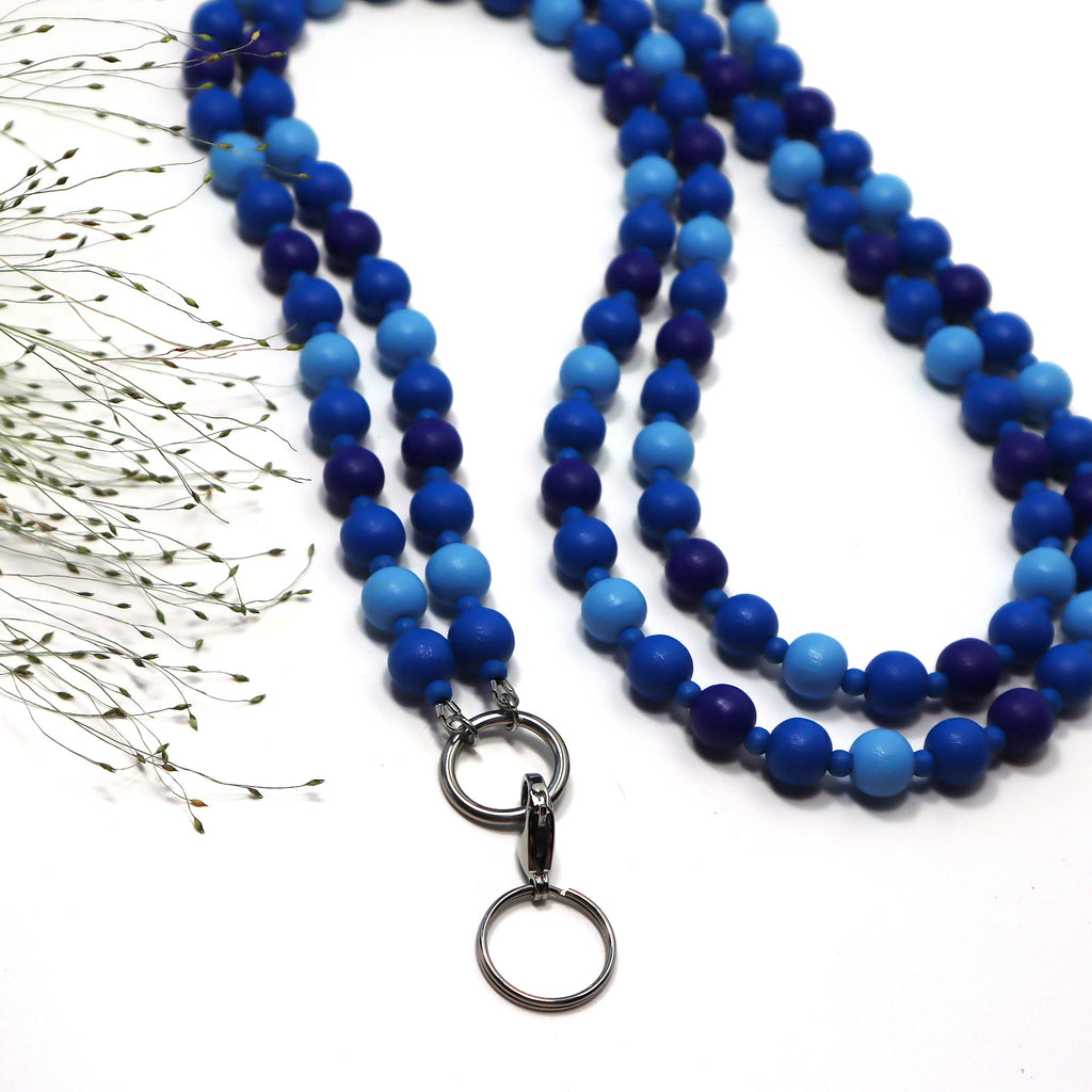 Pitkä avainnauha Mustikka – ekologinen crossbody-avainkaulanauha